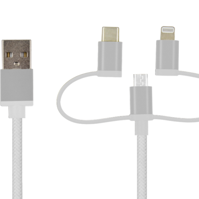 3 in 1 Multi-functional USB A to Mirco /Lightning /USB-C Charging Cable