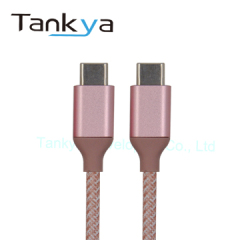 USB-C to USB-C 2.0 Charge and Data Nylon/Fabric Cable with AL Housing