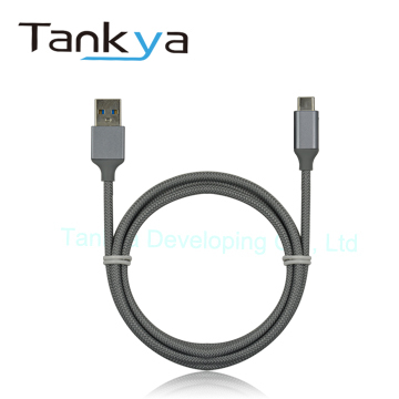 Nylon/Fabric Braided USB-A to USB-C 3.0 Charge and Data  Cable
