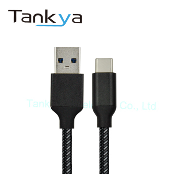 Nylon/Fabric Braided USB-A to USB-C 3.0 Charge and Data  Cable