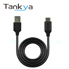 USB-A to USB-C 2.0 Charge and Data Metallic Braided Cable with AL Housing