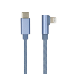 MFi USB-C to 90 Degree Lightning Cable with Aluminum Housing