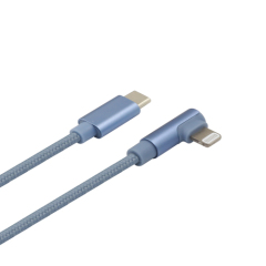 MFi USB-C to 90 Degree Lightning Cable with Aluminum Housing