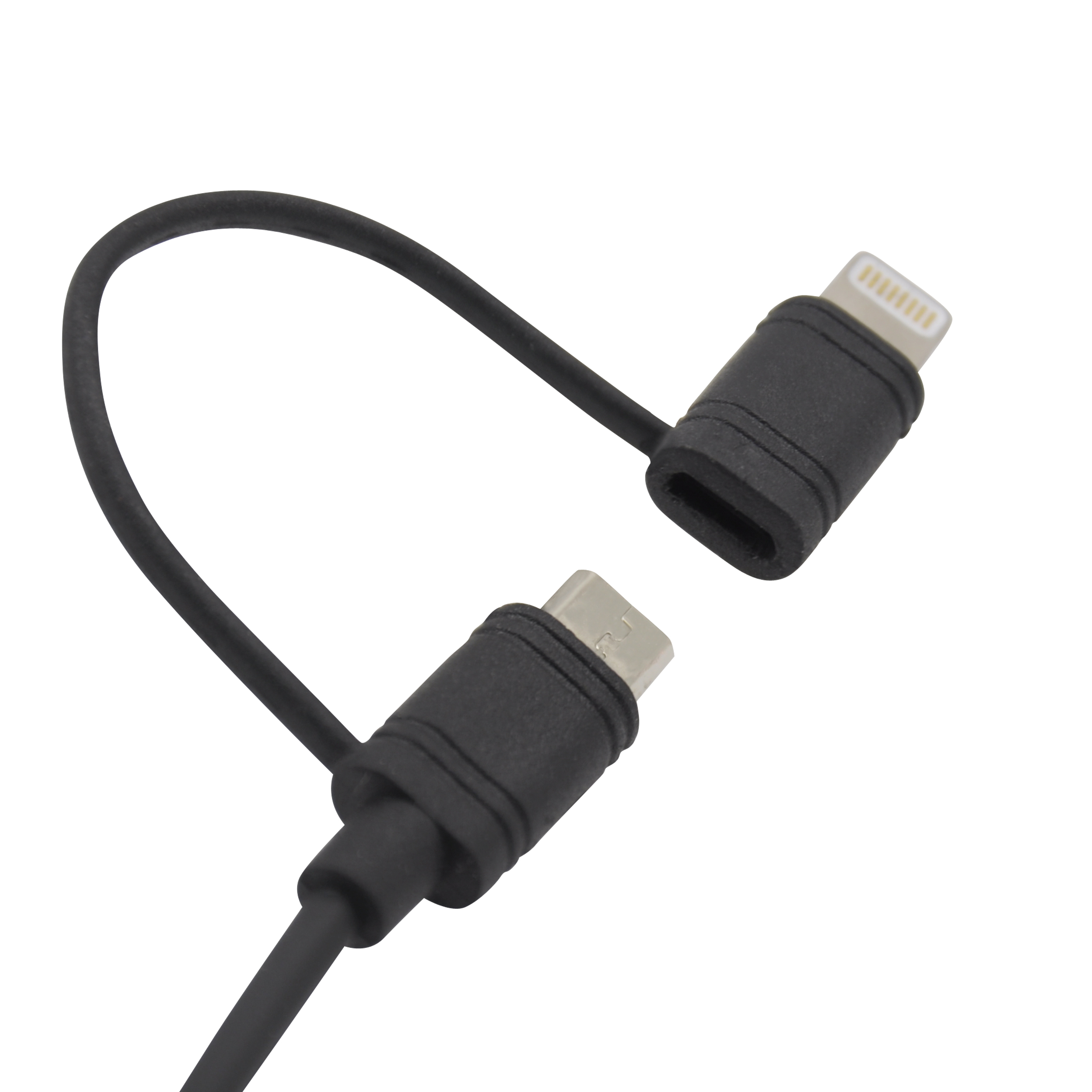 USB A to Micro & Lightning 2 in 1 multi-functional cable
