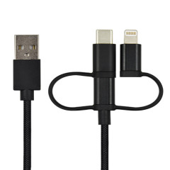 3 in 1 Multi-functional USB A to Mirco /Lightning /USB-C Charging Cable