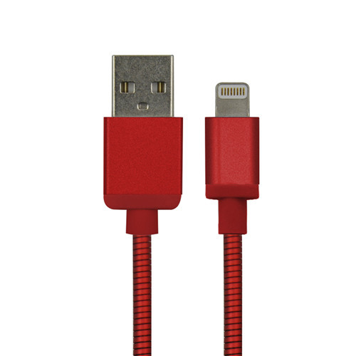 USB-A to Mfi Lightning Stylish cable with metal jacket and Aluminum housing