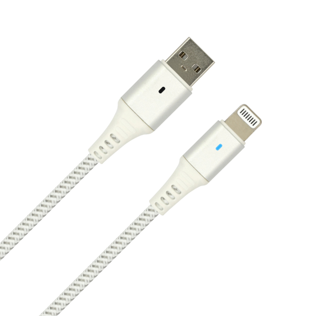 USB-A to Mfi Lightning Data Cable with LED indicator