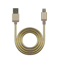 USB-A to Mfi Lightning Stylish cable with metal jacket and Aluminum housing