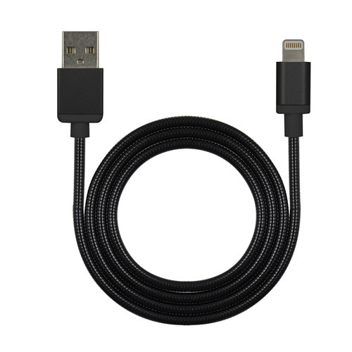 USB-A to Mfi Lightning Stylish cable with metal jacket and Aluminum housing