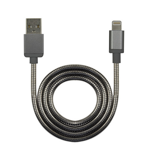 USB-A to Mfi Lightning Stylish cable with metal jacket and Aluminum housing