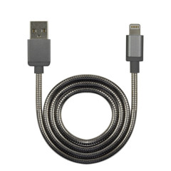 USB-A to Mfi Lightning Stylish cable with metal jacket and Aluminum housing