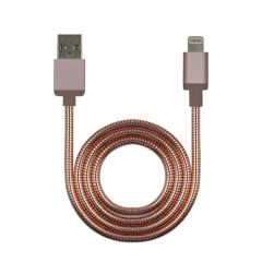 USB-A to Mfi Lightning Stylish cable with metal jacket and Aluminum housing
