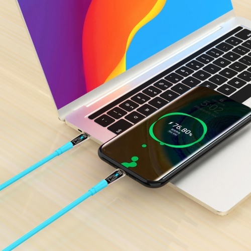 Smart Transparent cable with Exclusive PUSLING LED indicator