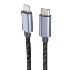 MFi Metallic Casing and Fabric Braiding USB-C to Lightning Cable