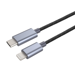 MFi Metallic Casing and Fabric Braiding USB-C to Lightning Cable