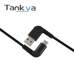 90-Degree USB-A to USB-C 2.0 Charging & Data Cable