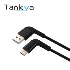 90-Degree USB-A to USB-C 2.0 Charging & Data Cable