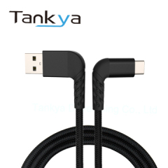 90-Degree USB-A to USB-C 2.0 Charging & Data Cable