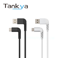 90-Degree USB-A to USB-C 2.0 Charging & Data Cable