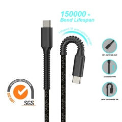 SGS 150,000 times Certified USB C to USB C PD cable with extra long SR