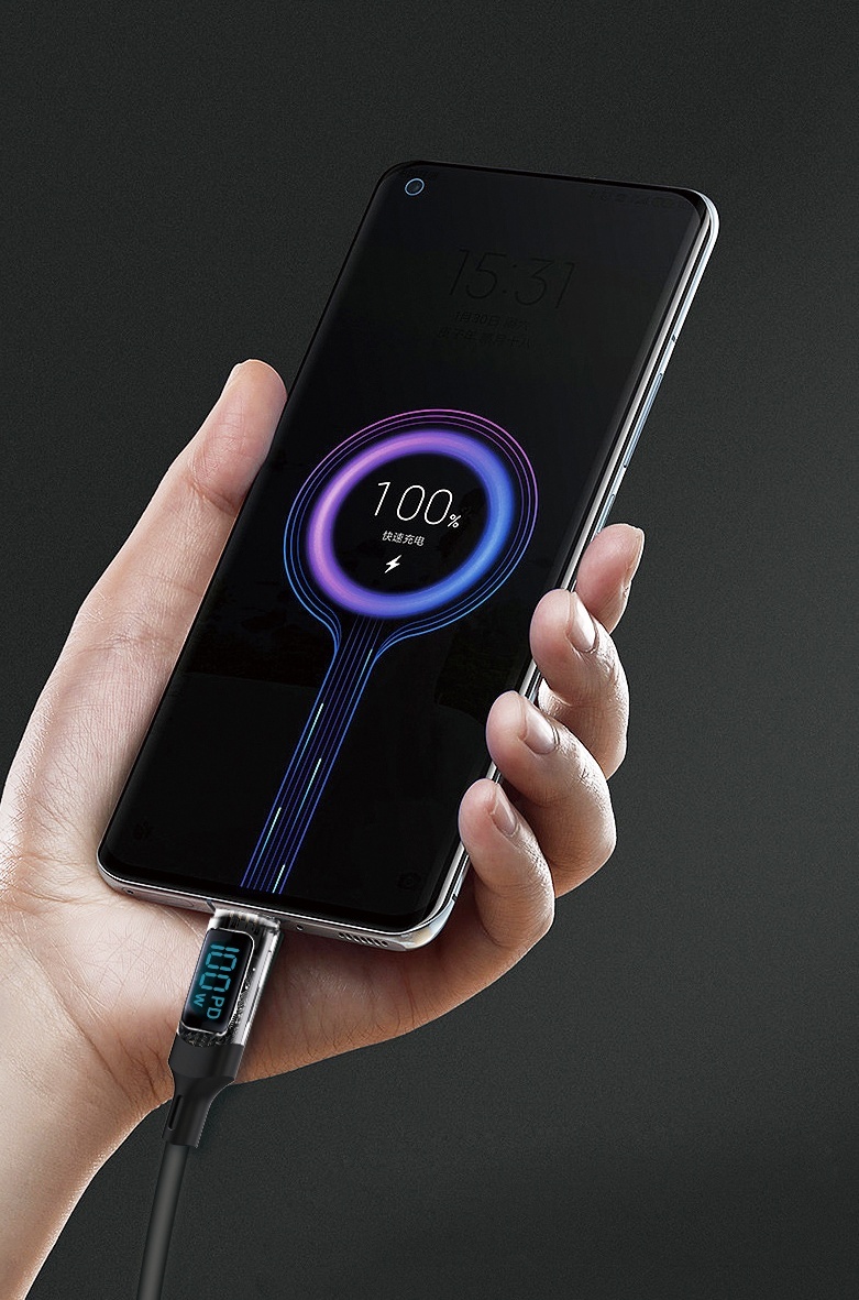 Transparent Housing Fast Charge Cable with Digital Display