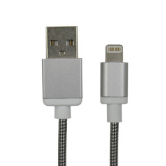 USB-A to Mfi Lightning Stylish cable with metal jacket and Aluminum housing