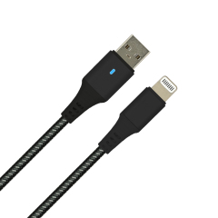 USB-A to Mfi Lightning Data Cable with LED indicator