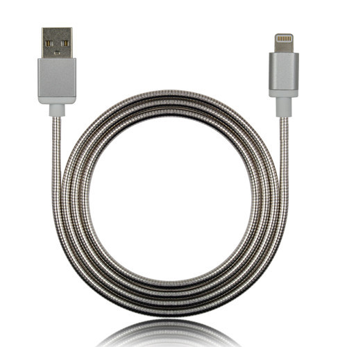 USB-A to Mfi Lightning Stylish cable with metal jacket and Aluminum housing