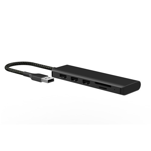 5 in 1 Hub: USB3.0 into 3 USB 3.0 ports + SD&TF card reader