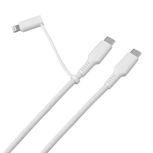 MFi USB C to USB C with Lightning Adapter Charge & Sync Cable (TPE head)