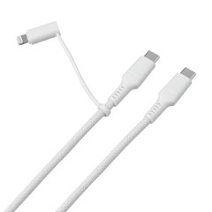 MFi USB C to USB C with Lightning Adapter Charge & Sync Cable (TPE head)