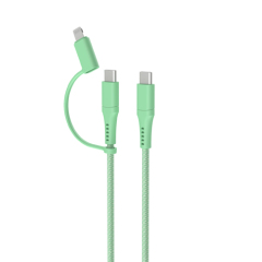 MFi USB C to USB C with Lightning Adapter Charge & Sync Cable (TPE head)