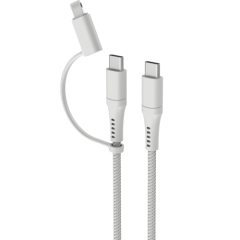 MFi USB C to USB C with Lightning Adapter Charge & Sync Cable (TPE head)