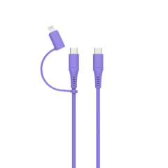 MFi USB C to USB C with Lightning Adapter Charge & Sync Cable (TPE head)