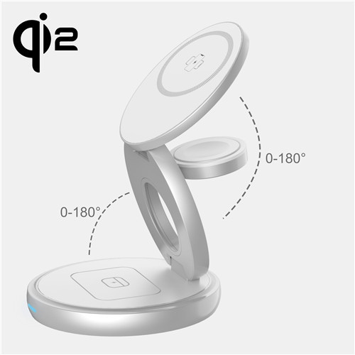 qi2 Certified-Foldable 3 in 1 Magnetic Wireless Charger