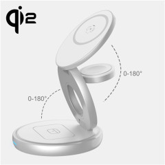 qi2 Certified-Foldable 3 in 1 Magnetic Wireless Charger