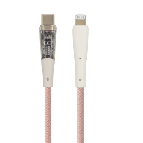 Smart Transparent USB  C to Lightning cable with Exclusive PUSLING LED indicator