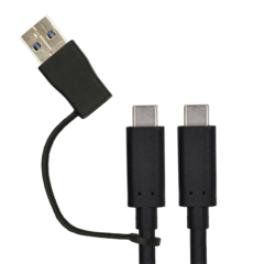 USB-C to USB-C 3.1 Gen 2 charge & sync cable with USB A adapter