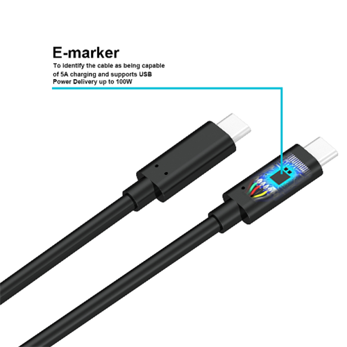 USB –IF certified USB-C to USB-C 3.2 Gen 2 Full Featured 5A 100W Type C to C Cable