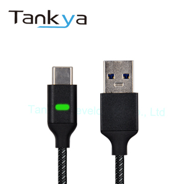 Stronger Braided Smart USB-A to USB-C 3.1 Gen 1 cable wtth Pulsing LED indicator