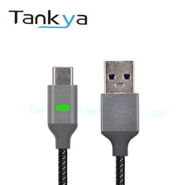 Stronger Braided Smart USB-A to USB-C 3.1 Gen 1 cable wtth Pulsing LED indicator