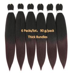 Pre-stretched braiding hair