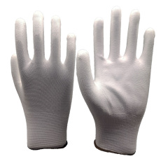 13G white polyester liner with white PU coating