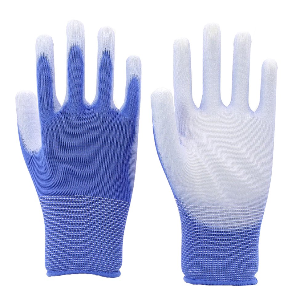 13G nylon liner with white PU palm coating