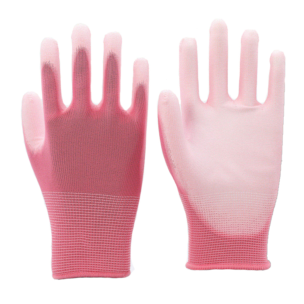 13G nylon liner with white PU palm coating
