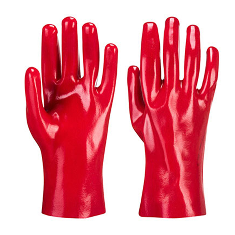 Cotton liner with red full coverage smooth PVC coatingc
