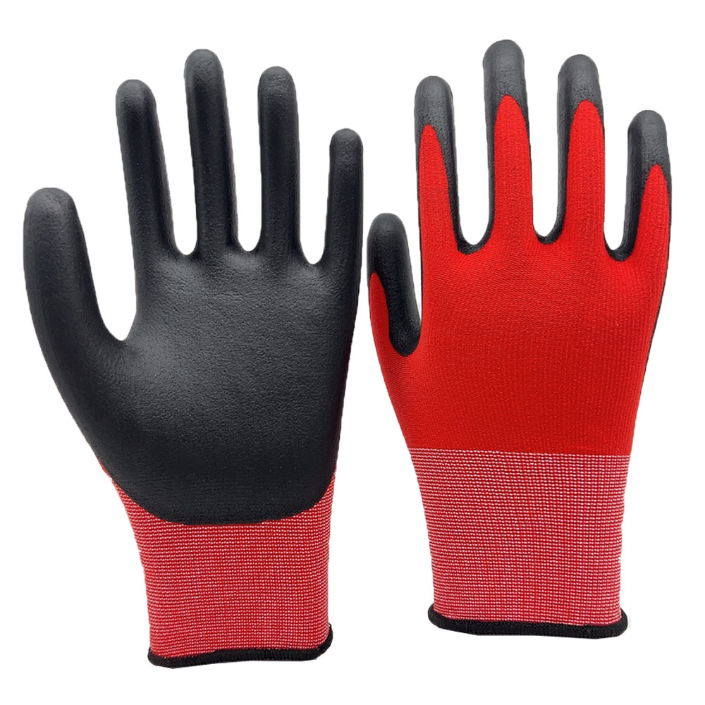 15G recycled polyester liner with micro foam nitrile palm coating