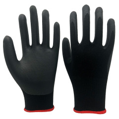 15G Black Spandex+Nylon Liner With Black Micro-Foam Nitrile Coating