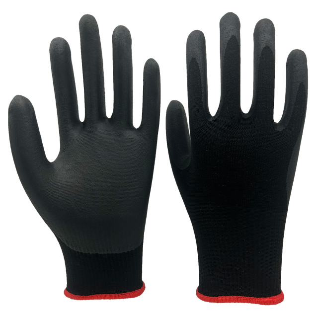 15G Black Spandex+Nylon Liner With Black Micro-Foam Nitrile Coating