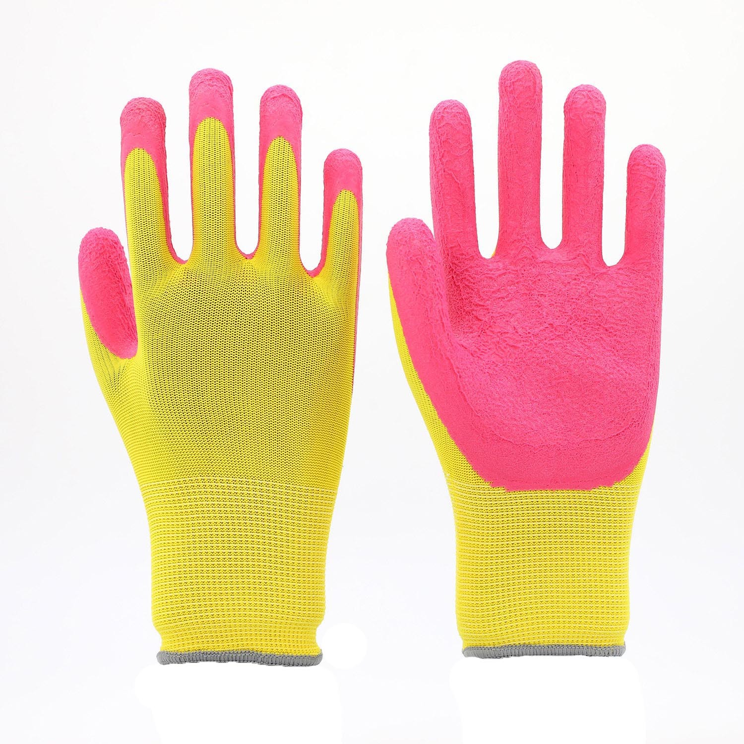 13G yellow polyester liner with foam latex palm dipped